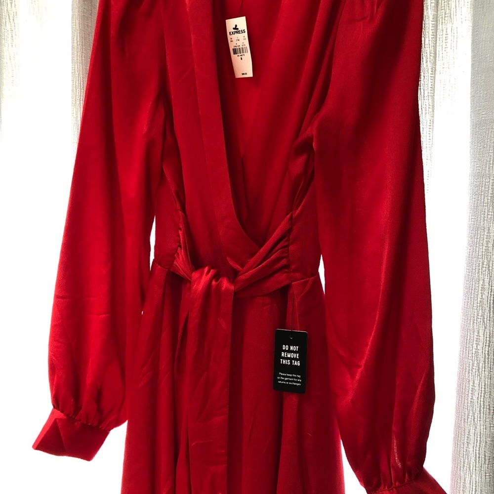Express Red Wrap Dress